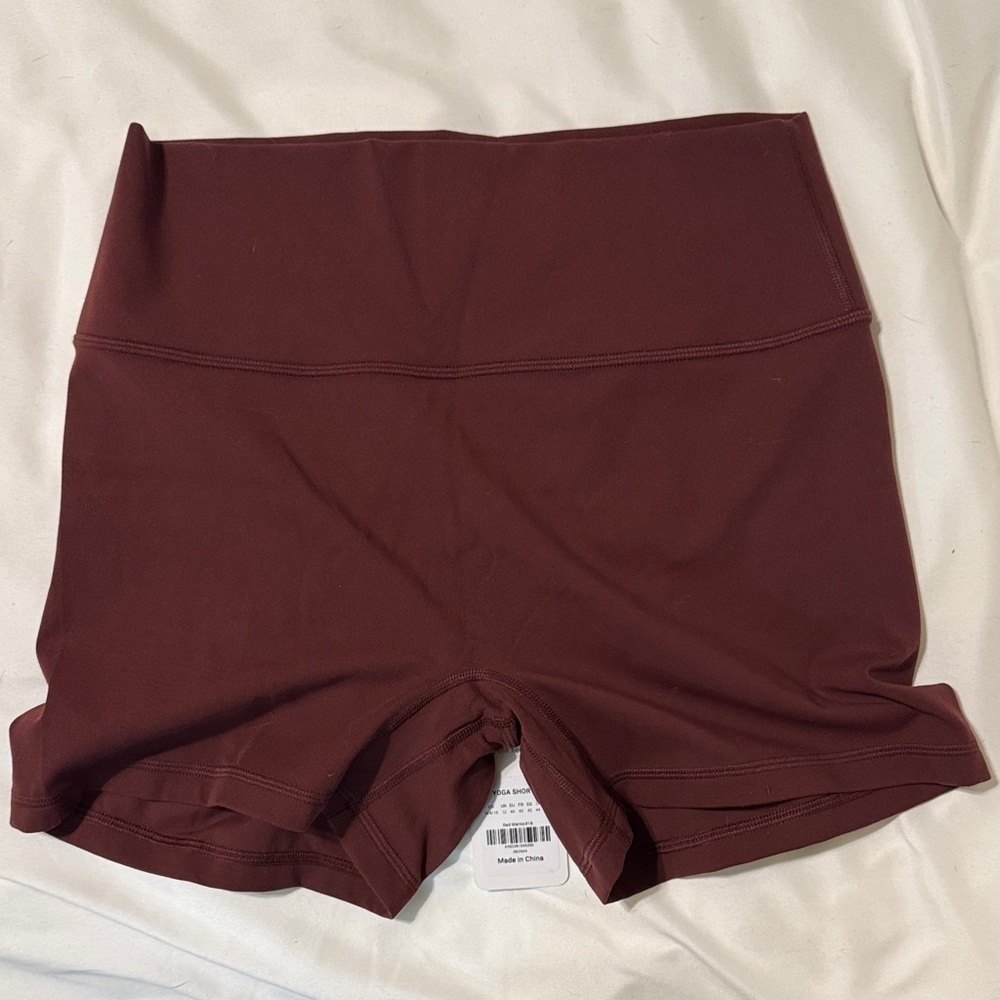CRZ YOGA High-Rise Bike Shorts in Burgundy